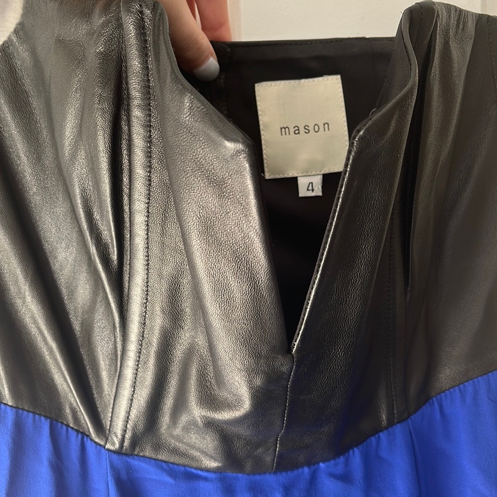 Mason Leather corset blue gown